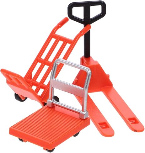 VICASKY Mini Forklift Toy for Desk Jack Stands Miniature Construction Set - Hand Trolley, Forklift, Platform Cart Educational Traffic Simulation Kids, Orange, 1.18 * 0.82inch Stand Accessory in Kuwait