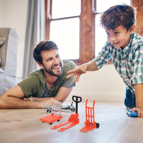 VICASKY Mini Forklift Toy for Desk Jack Stands Miniature Construction Set - Hand Trolley, Forklift, Platform Cart Educational Traffic Simulation Kids, Orange, 1.18 * 0.82inch Stand Accessory in Kuwait