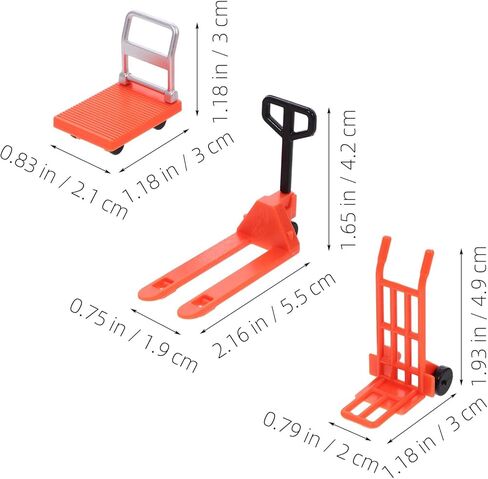 VICASKY Mini Forklift Toy for Desk Jack Stands Miniature Construction Set - Hand Trolley, Forklift, Platform Cart Educational Traffic Simulation Kids, Orange, 1.18 * 0.82inch Stand Accessory in Kuwait