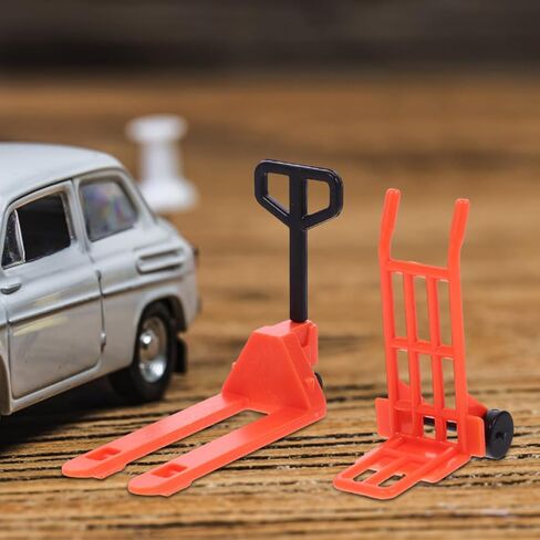 VICASKY Mini Forklift Toy for Desk Jack Stands Miniature Construction Set - Hand Trolley, Forklift, Platform Cart Educational Traffic Simulation Kids, Orange, 1.18 * 0.82inch Stand Accessory in Kuwait