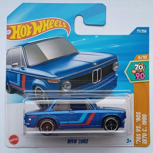 Hot Wheels BMW 2002 Blue (JBB61) - 70 Vs 90's Series 5/10 2025-1:64 نموذج سيارة مصبوب مرخص من BMW AG in Kuwait