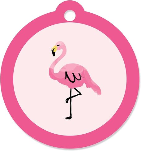 Big Dot of Happiness Pink Flamingo - Tropical Summer Favor Gift Tags (Set 20) in Kuwait