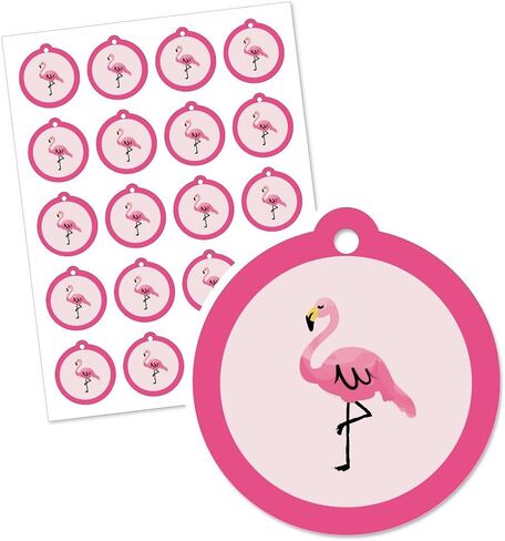 Big Dot of Happiness Pink Flamingo - Tropical Summer Favor Gift Tags (Set 20) in Kuwait