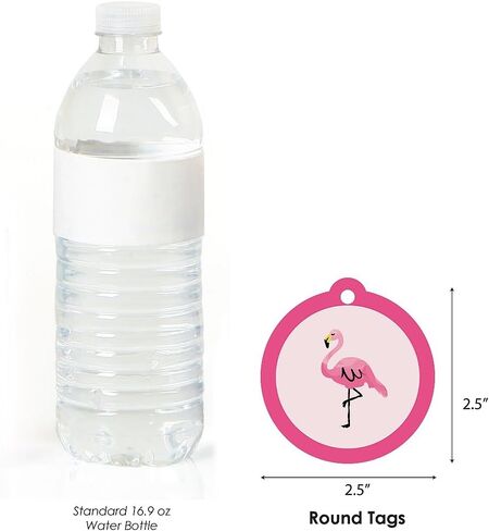 Big Dot of Happiness Pink Flamingo - Tropical Summer Favor Gift Tags (Set 20) in Kuwait