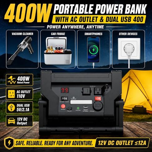 2000A Car Jump Starter & Battery Booster with Air Compressor – 12V Portable Car Starter for Trucks, SUVs, RVs & Cars – 400W AC Inverter, USB/DC Ports, LED Flashlight,Solar Charging in Saudi Arabia