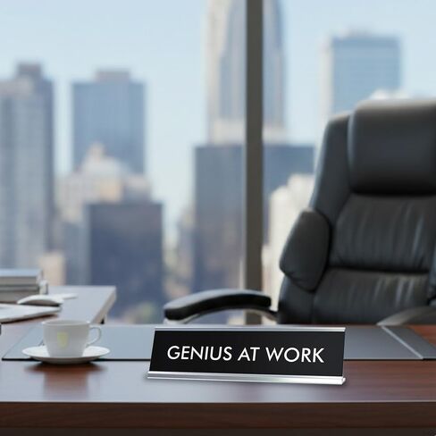 Signs ByLITA GENIUS AT WORK Novelty Desk Sign in Kuwait