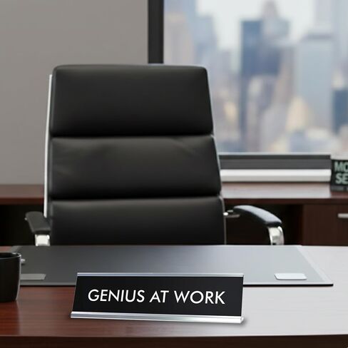 Signs ByLITA GENIUS AT WORK Novelty Desk Sign in Kuwait