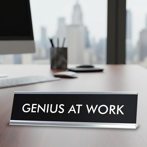 Signs ByLITA GENIUS AT WORK Novelty Desk Sign in Kuwait
