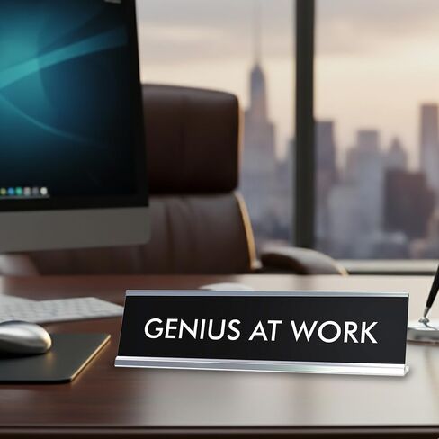 Signs ByLITA GENIUS AT WORK Novelty Desk Sign in Kuwait