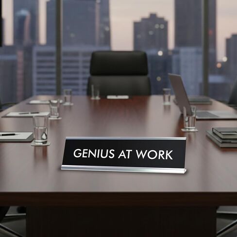 Signs ByLITA GENIUS AT WORK Novelty Desk Sign in Kuwait