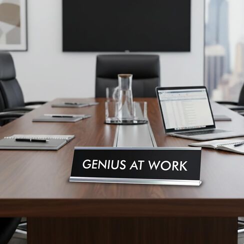 Signs ByLITA GENIUS AT WORK Novelty Desk Sign in Kuwait