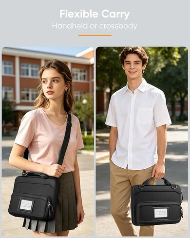 حافظة Fintie MacBook Neo Sleeve، حقيبة حمل واقية مقاس 13 بوصة مع مقبض، حزام كتف قابل للفصل مقاس 56 بوصة، جيب ملحق، فتحة لبطاقة الهوية، حقيبة مقاومة للماء ومضادة للصدمات (أسود) in Kuwait