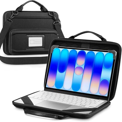 حافظة Fintie MacBook Neo Sleeve، حقيبة حمل واقية مقاس 13 بوصة مع مقبض، حزام كتف قابل للفصل مقاس 56 بوصة، جيب ملحق، فتحة لبطاقة الهوية، حقيبة مقاومة للماء ومضادة للصدمات (أسود) in Kuwait