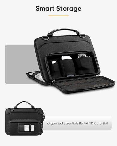 حافظة Fintie MacBook Neo Sleeve، حقيبة حمل واقية مقاس 13 بوصة مع مقبض، حزام كتف قابل للفصل مقاس 56 بوصة، جيب ملحق، فتحة لبطاقة الهوية، حقيبة مقاومة للماء ومضادة للصدمات (أسود) in Kuwait