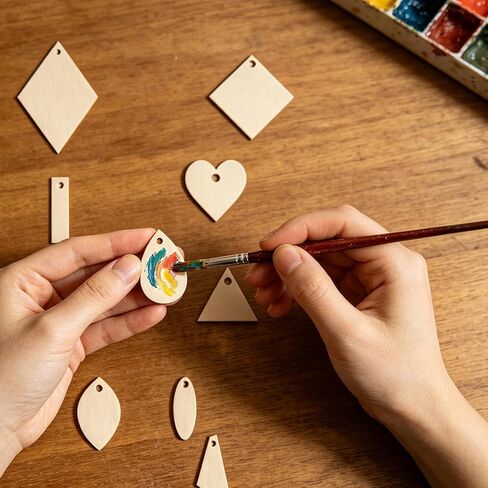 500 Pcs Unfinished Wooden Earrings 10 Styles Blank Natural Unfinished Wood Pieces for Earring Necklace Jewelry DIY Wood Earring Blanks with 500 Pcs Jump Rings in Saudi Arabia