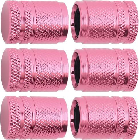 6PCS Upgraded Car Tire Valve Stem Caps,Aluminum Alloy Car Tire Valve Caps with Plastic Liner & Non-Slip Texture,Dustproof Cars Tires Cap Automotive Exterior Accessories (Silver) in Saudi Arabia