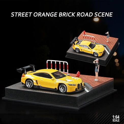 WAVEIST 1/64 Diorama Street Scene with Acrylic Cover,Including A Doll and Other Accessories,Excluded Model Car. (Manhole Cover Railing) in Saudi Arabia