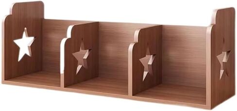Bookshelf Wooden Desktop Shelf, with 3 Compartments Display Shelves, Multipurpose Bookshelf Storage Organizer for Dorm Office Home for Living Room Home Office(Black Walnut Colour) in Saudi Arabia