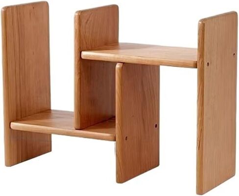 Bookshelf Desk Expandable Storage Rack, Small Wooden Bookshelf for Office Home for Living Room Home Office in Saudi Arabia