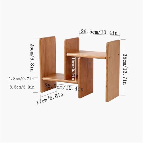Bookshelf Desk Expandable Storage Rack, Small Wooden Bookshelf for Office Home for Living Room Home Office in Saudi Arabia