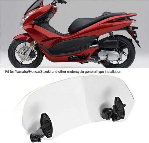 ZPSHYD Motorcycle Windshield Extension Adjustable Clip On Windscreen Wind Deflector Windscreen, Clear Lens, Universal Fit for Most Motorcycles & Scooters in Saudi Arabia