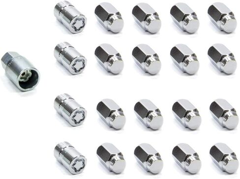 McGard Wheel Installation Kit, Premium, 14 mm x 1.50 Right Hand Thread, 22 mm Hex Head, 5 Lug, Key/Lug Nuts/Locks, Steel, Chrome, Kit in Kuwait