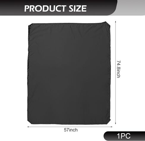 Car Roof Rack Cover, 190cmx145cm Universal Waterproof Sun Protective Silver Coated Fabric with Drawstring, Vehicle Luggage Rack Protector for Cargo (Black) in Kuwait