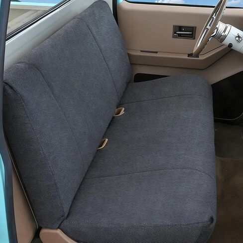 ESMING Universal Heavy-Duty Textured Front Bench Seat Cover for Ford for Chevrolet for Dodge & Full Size Pickup Trucks Corduroy Fabric with Storage Pockets - Black in Saudi Arabia