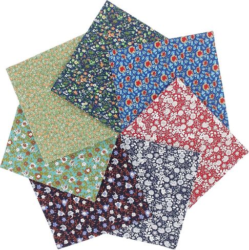10x10 Quilting Fabric Squares - 42pc Dark Floral Cotton Fabric Bundle for Quilting, Sewing & Patchwork - Vintage Small Floral Prints 10 Inch Precut Squares in Multi-Color in Saudi Arabia