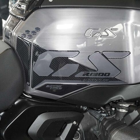 labelbike - 3D Stickers Motorcycle Fuel Tank Sides Protection and Decoration in Resin Compatible with BMW R1300 GS Adventure - Color Carbon Black Grey in Saudi Arabia