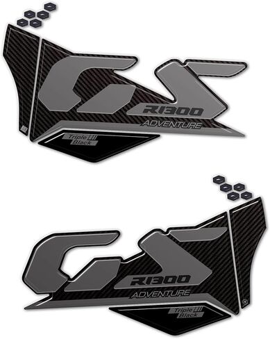 labelbike - 3D Stickers Motorcycle Fuel Tank Sides Protection and Decoration in Resin Compatible with BMW R1300 GS Adventure - Color Carbon Black Grey in Saudi Arabia