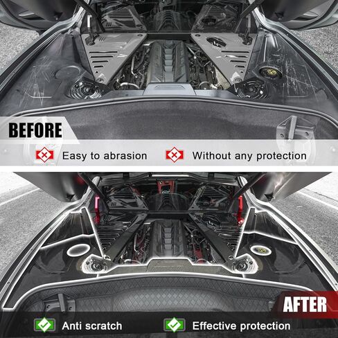 Engine Compartment Decorative Panel Cover Compatible with for 2020-2024 Chevy Corvette C8 Coupe Engine Bay Guard Protector Trim Cover Engine Hood Cover,Red in Kuwait