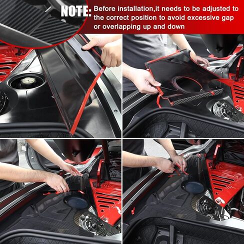 Engine Compartment Decorative Panel Cover Compatible with for 2020-2024 Chevy Corvette C8 Coupe Engine Bay Guard Protector Trim Cover Engine Hood Cover,Red in Kuwait