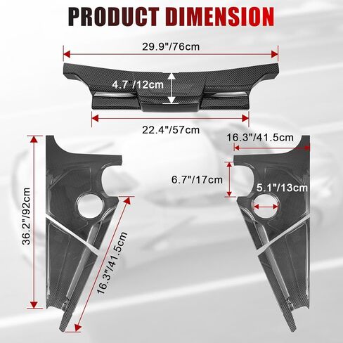 Engine Compartment Decorative Panel Cover Compatible with for 2020-2024 Chevy Corvette C8 Coupe Engine Bay Guard Protector Trim Cover Engine Hood Cover,Red in Kuwait
