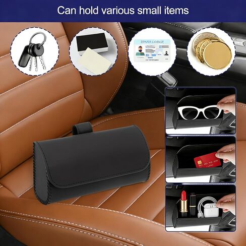 2 Pack Sunglasses Case for Car Sun Visor,Visor Sunglasses Holder with Magnetic Closure, Auto Eyeglasses Protective Storage Box,Sunglass Holders Glasses Case Leather for Car, Trucks,Vehicle ,SUV in Saudi Arabia