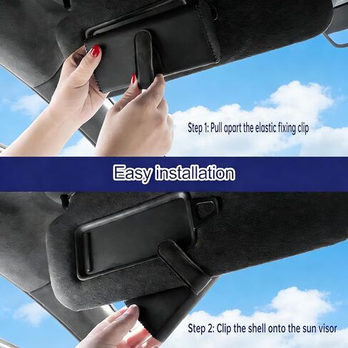 2 Pack Sunglasses Case for Car Sun Visor,Visor Sunglasses Holder with Magnetic Closure, Auto Eyeglasses Protective Storage Box,Sunglass Holders Glasses Case Leather for Car, Trucks,Vehicle ,SUV in Saudi Arabia