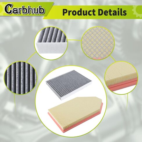 فلتر هواء المحرك والمقصورة Carbhub متوافق مع شاحن دودج تشالنجر 3.6L 5.7L 6.2L 6.4L 2011-2023 متوافق مع كرايسلر 300 2011-2023 استبدال 68071668AA 04861746AB in Kuwait