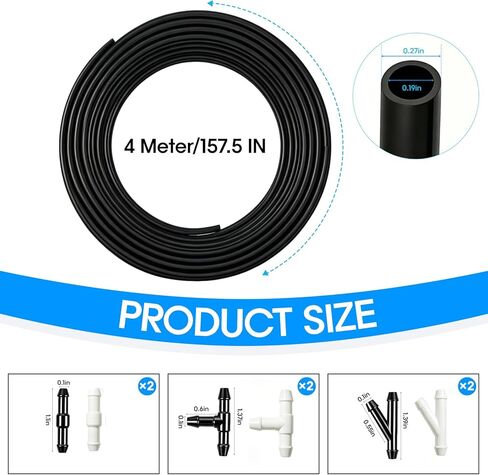 Windshield Washer Hose Repair Kit, 13 Ft Universal Washer Fluid Hose with 12 Connectors, Premium Durable Wiper Hose Fits Most Cars Trucks SUV in Saudi Arabia