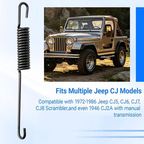 16919.03 Clutch Pedal Return Spring, Fits 1972-1986 Jeep CJ5, CJ6, CJ7, CJ8 Scrambler & 1946 CJ2A, Replacement for OEM Art Number 5351118 in Saudi Arabia