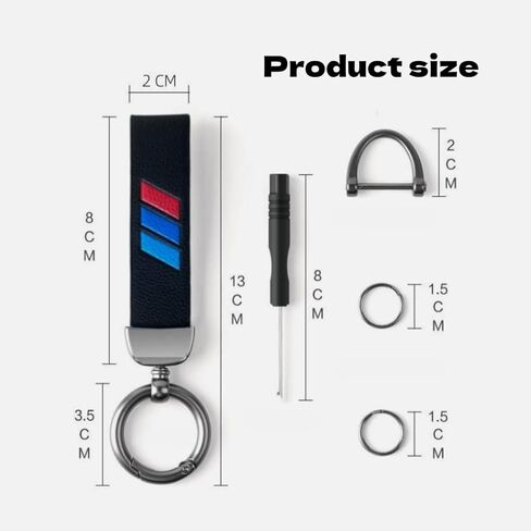 Car M 3 color Litchi grain leather keychain keyring in Kuwait