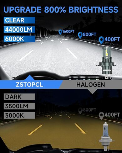 Fit for Toyota Tundra 2014-2021 Light Bulbs, High/Low Beam Fog Light Bulbs Combo, 800% Brightness, 6000K Cool White, Plug and Play, Pack of 4 in Saudi Arabia