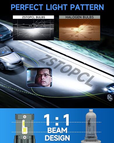 Fit for Toyota Tundra 2014-2021 Light Bulbs, High/Low Beam Fog Light Bulbs Combo, 800% Brightness, 6000K Cool White, Plug and Play, Pack of 4 in Saudi Arabia