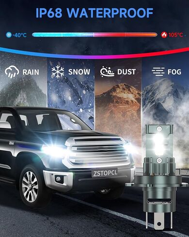 Fit for Toyota Tundra 2014-2021 Light Bulbs, High/Low Beam Fog Light Bulbs Combo, 800% Brightness, 6000K Cool White, Plug and Play, Pack of 4 in Saudi Arabia