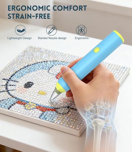 Electric Diamond Art Pen with 3-Level Vacuum Airlift Suction™ for Diamond Art Kits for Adults | No Wax Needed, Quiet & Lightweight Cordless Diamond Painting Tool for Diamond Art Accessories, Blue in Saudi Arabia