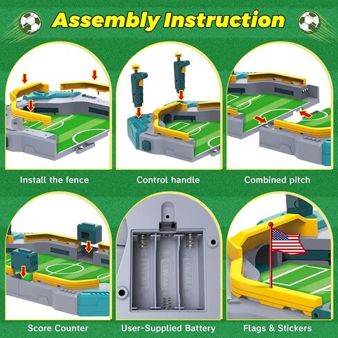 juman Mini Foosball Table for Kids,Soccer Board Game Toys with Electronic Scoreboard&Cheering Sound&128 Flag Stickers,Pinball Interactive Sports Game,Birthday for Ages 3 4 5 6 7 8-13 in Saudi Arabia