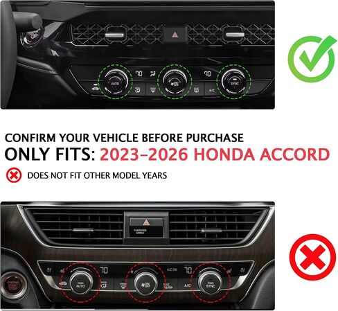 11PCS Crystal Knob Cover Trim Set - Zinc Alloy Rhinestone Interior Bling Accessories, Stylish Control Knob Caps Compatible with 2023-2025 2026 Honda Accord & Accord Hybrid in Saudi Arabia