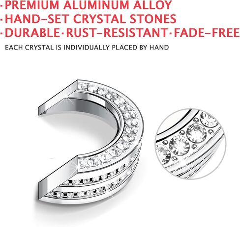 11PCS Crystal Knob Cover Trim Set - Zinc Alloy Rhinestone Interior Bling Accessories, Stylish Control Knob Caps Compatible with 2023-2025 2026 Honda Accord & Accord Hybrid in Saudi Arabia