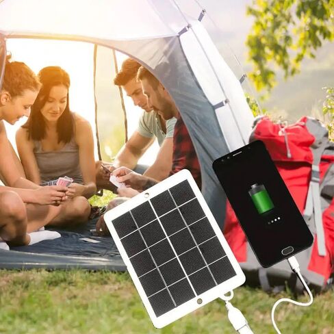 Portable Solar Charger with USB Port, Compact Lightweight Panel Design for Outdoor Charging Camping Hiking Fishing Travel, 1 in Kuwait