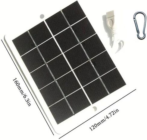 Portable Solar Charger with USB Port, Compact Lightweight Panel Design for Outdoor Charging Camping Hiking Fishing Travel, 1 in Kuwait
