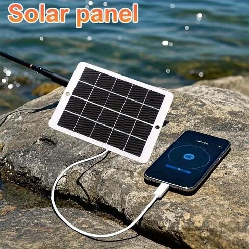 Portable Solar Charger with USB Port, Compact Lightweight Panel Design for Outdoor Charging Camping Hiking Fishing Travel, 1 in Kuwait